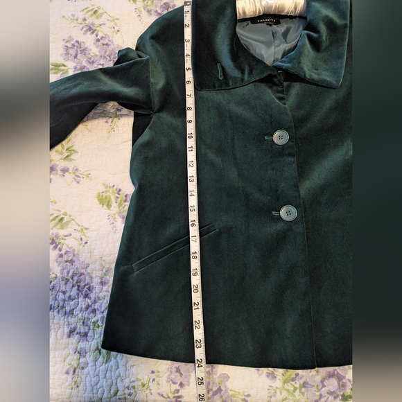 Blazer/Jacket Talbots Hunter Green  Velour, Lined, Size 8, NWOT - Picture 6 of 10